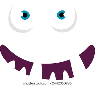Ilustración vectorial de cara de monstruo de dibujos animados