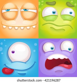 Cartoon Monster Faces