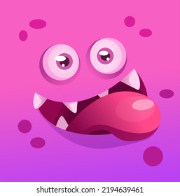 Cartoon monster faces. Vector of monster avatars with cute face expressions