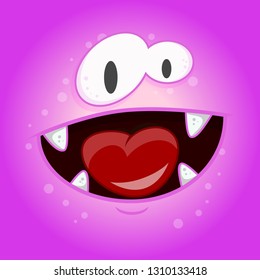cartoon monster faces vector set. cute square avatars and icons