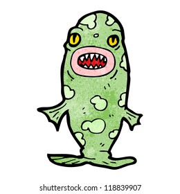 cartoon monster fish