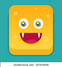 Cartoon monster in flat style.