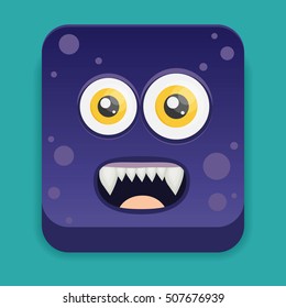 Cartoon monster in flat style.