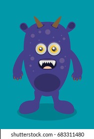 Cartoon monster in flat style. Happy halloween vector.