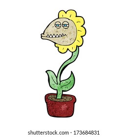 flor de monstruo de dibujos animados