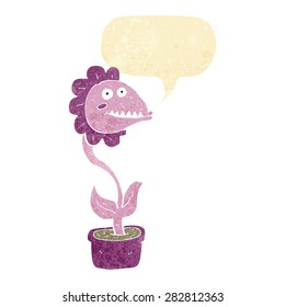 flor de monstruo de dibujos animados