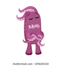 Cartoon Monster Folding His Arms Expressing Displeasure Vector Illustration