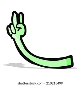 cartoon monster hand giving peace sign