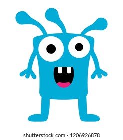 
Cartoon monster with happy face 
