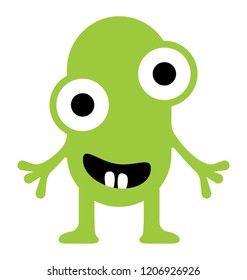 
Cartoon monster having terrible eyes 
