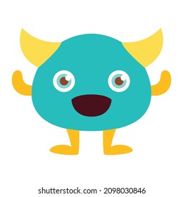 Cartoon monster illustration for all purposes with cute monster shape