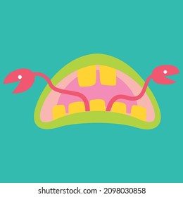 Cartoon monster illustration for all purposes with cute monster shape