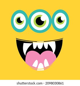 Cartoon monster illustration for all purposes with cute monster shape