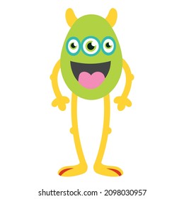 Cartoon monster illustration for all purposes with cute monster shape