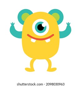 Cartoon monster illustration for all purposes with cute monster shape