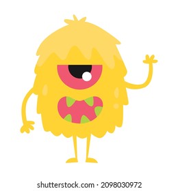 Cartoon monster illustration for all purposes with cute monster shape