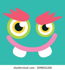 Cartoon monster illustration for all purposes with cute monster shape