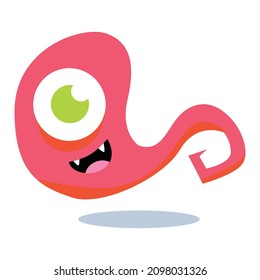 Cartoon monster illustration for all purposes with cute monster shape