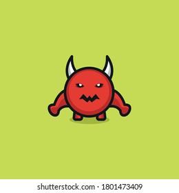 Cartoon monster logo icon. abstract beast monster character logo.