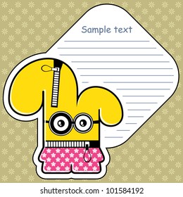 Cartoon monster with message cloud