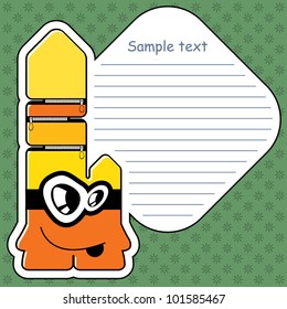 Cartoon monster with message cloud