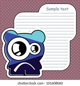 Cartoon monster with message cloud
