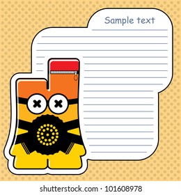 Cartoon monster with message cloud