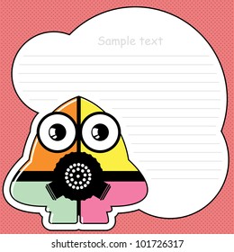 Cartoon monster with message cloud