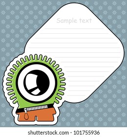 Cartoon monster with message cloud