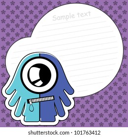 Cartoon monster with message cloud