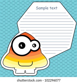 Cartoon monster with message cloud