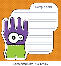 Cartoon monster with message cloud