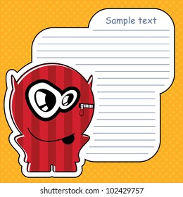 Cartoon monster with message cloud