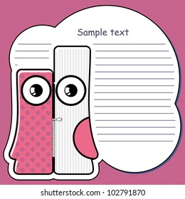 Cartoon monster with message cloud