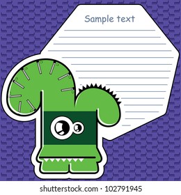 Cartoon monster with message cloud