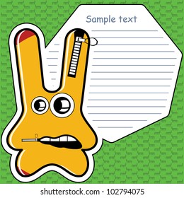 Cartoon monster with message cloud