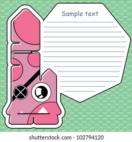 Cartoon monster with message cloud
