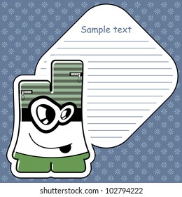 Cartoon monster with message cloud