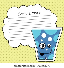 Cartoon monster with message cloud