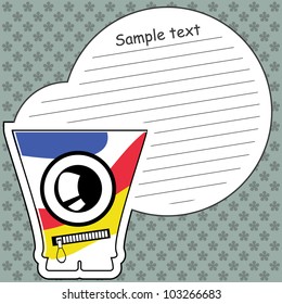 Cartoon monster with message cloud