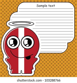 Cartoon monster with message cloud