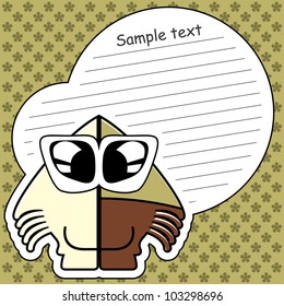 Cartoon monster with message cloud