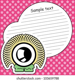 Cartoon monster with message cloud