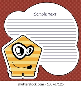 Cartoon monster with message cloud
