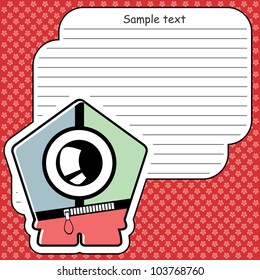 Cartoon monster with message cloud