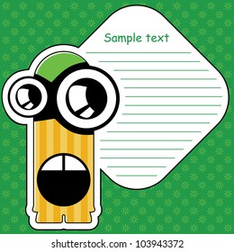 Cartoon monster with message cloud