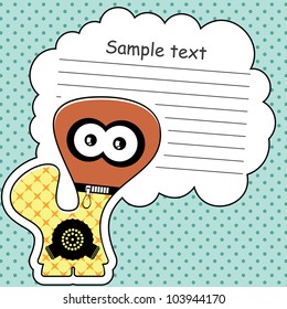 Cartoon monster with message cloud