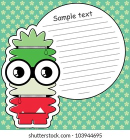 Cartoon monster with message cloud