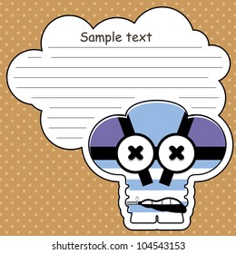 Cartoon monster with message cloud