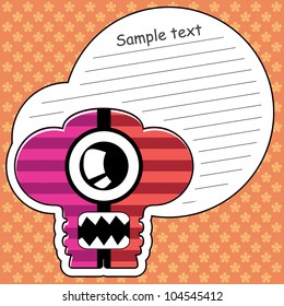 Cartoon monster with message cloud